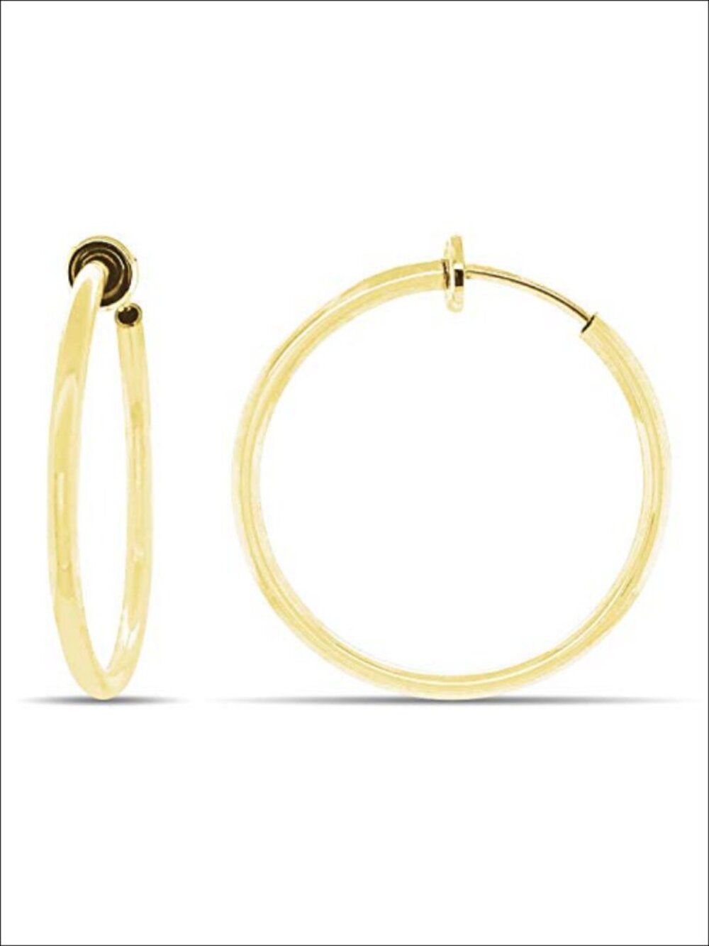 Clip On Spring Hoop Earrings Non-Pierced Ears Invisible Look